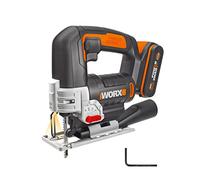 WORX Sierra de calar 20V | PowerShare | WX543-1 batería 2Ah | péndulo de 4 posiciones, cambio rápido de hoja, profundidad de corte de 24 mm, luz LED