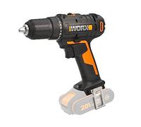 WORX Taladro atornillador 20V Máx. PowerShare | WX108.9 | ligero | No incluye batería ni cargador | Portabrocas 13mm | 45Nm | Luz LED y punta de atornillar doble,