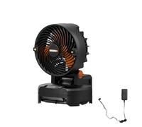 WORX Ventilador de nebulización inalámbrico de 20 V con 3 velocidades y 3 ajustes de niebla, ventilador portátil con tapa de cubeta máxima de 15 pies, ventilador ligero y silencioso que funciona con