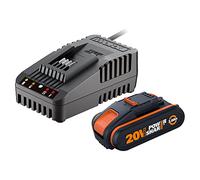 WORX WA3601 Pack Batería 20V 2Ah + Cargador Rápido 1h PowerShare, Compatible con Todas Las Herramientas WORX 20V, Indicador de Carga Integrado