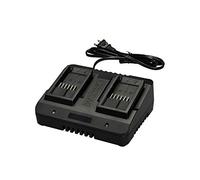 WORX WA3770 - Cargador de 2 Horas de Doble Puerto de Iones de Litio, 20 V, Color Negro