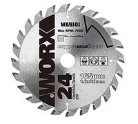 WORX WA5101 EXACTRACK - Hoja de corte de madera TCT, 165 mm, color plateado