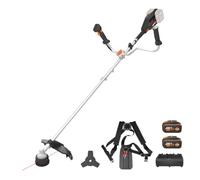WORX WG084E Desbrozadora Inalámbrica 40V Motor Brushless, Hoja 25,5cm, Alambre 38cm, Mango Guidón, Compacta y Ligera, Sin Batería ni Cargador