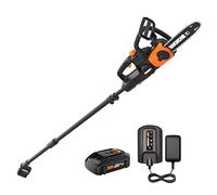 Worx WG323 - Sierra de cadena inalámbrica de 20 V y 10 pulgadas con tensión automática, color negro