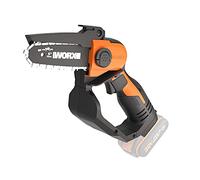 WORX WG324E Mini motosierra a batería 20V, sin batería ni cargador, compacta, una mano, espada 12cm, para ramas y jardinería en general