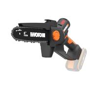 WORX WG327E.9 Mini Motosierra 15cm 20V Brushless, sin Batería | Motor brushless NITRO, cambio cadena sin herramientas, doble seguridad, compatible 20V/40V, cadena 15cm incluida