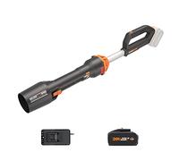 WORX WG543E Soplador de Hojas 20V-4Ah Nitro, superligero 1,7Kg, Motor brushless, 209Km/h, turbina Alto Volumen y Velocidad, para Limpieza de Jardines, Caminos y parcelas, Incluye batería y Cargador