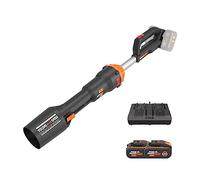 WORX WG585E Soplador de Hojas 40V Máx. (2x20V) Motor sin escobillas, Incluye 2 baterías de 4Ah y Cargador Doble,Tecnología de amplificación de Aire