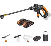 WORX WG620E.4 Hydroshot - Limpiador de Alta presión con batería (20 V, Boquilla de pulverización múltiple, Manguera de 6 m, Incluye 2 baterías PowerShare y Cargador de plazas)