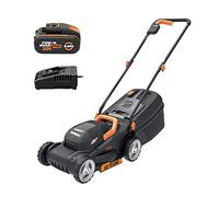 WORX WG730E | Cortacésped a batería 20VMáx. 4Ah | Fácil almacenamiento y gran autonomía| PowerShare | motor sin escobillas | 30cm de ancho de corte, corte hasta el borde, 3 alturas de corte ajustables