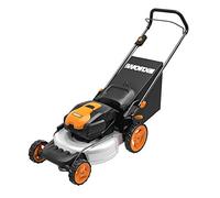 WORX WG751E - Cortacésped con batería (40 V, 2 x 20 V, diámetro de 48 cm, para Superficies de hasta 500 m², Incluye 2 baterías de 4 Ah y Cargador Doble rápido)