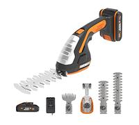 Worx WG801E.5 - Tijeras de arbustos inalámbricas de 20 V, Cortasetos, Tijeras de césped y desmalezadora con batería y Cargador