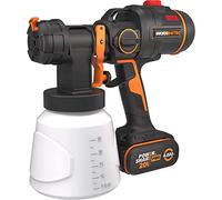 WORX WX020 Nitro - Sistema de pulverización de Pintura con batería (20 V, Potente Motor sin escobillas, 3 pulverizadores y 4 tamaños de Boquilla, fácil Limpieza, pulverización Uniforme, Incluye