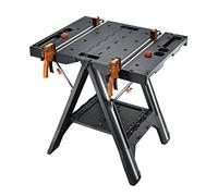 WORX WX051 Pegasus, multifunción, mesa de trabajo y caballete con rápidas abrazaderas y pinzas de sujeción, negro