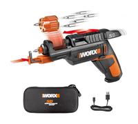 WORX WX255L.5 - Destornillador eléctrico de 4 V, juego de destornilladores inalámbricos recargables con 6 puntas, soporte de tornillo, cable de carga USB tipo C