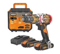 Worx WX354 Taladro Percutor Active Hammer 20V 2 Baterías | Tecnología Perforación Activa, hormigón C30/37, 60Nm, brushless, 2 baterías 2Ah, maletín