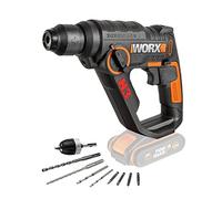 WORX WX390.9 Martillo perforador sds plus, 1,2J, velocidad variable, compacto y ligero para hormigón y mampostería, sin batería, cargador, maletín