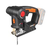 WORX WX550.9 Sierra de calar y sable Asis 20V, cambio rápido de cuchilla, Penduleo y bisel, doble encendido, LED, soplador en línea de corte, metal y madera en obra o taller, sin batería ni cargador