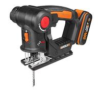 WORX WX550 Sierra sable y de calar 2 en 1 20V PowerShare, Batería 2Ah, Cambio de cuchilla sin herramientas, Velocidad variable, Negro, Naranja