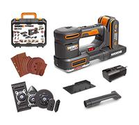WORX WX820 Multilijadora 5 en 1 20V con Batería 2Ah, Cargador y Maletín | Multilijadora 5 en 1 de 20 V con bases orbital, excéntrica, delta, dedo y curva sin herramientas, batería 2 Ah y maletín