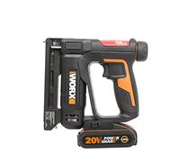 WORX WX843 | Grapadora clavadora, 1 batería 2Ah, cargador y maletín | Clavos 1,2mm tipo 47 y Grapas 11,4mm tipo 53 | Ajuste de profundidad sin herramientas