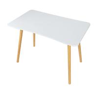 woshapce Escritorio para computadora, escritorio de oficina en casa de estilo nórdico, mesa de estudio para estudiantes, mesa de escritura de madera con borde ergonómico, escritorio espacioso, patas