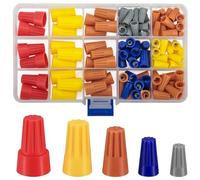 woshilaoDS 102 Pcs Conectores Eléctricos de Cable con Tuerca y Casquillo de Tornillo, Conectores de Cable con Resortes Insertados y Casquillos de Tornillo, Conexiones de Cables Eléctricos con