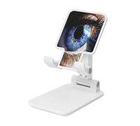 Woshuwo A Human Eye - Soporte plegable para teléfono celular, ángulo ajustable, altura de escritorio, portátil, compatible con todos los teléfonos inteligentes, estilo blanco