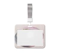 Woshuwo Acuarela una ostra en placa simple deslizante para tarjetas de identificación de plástico duro para tarjetas de trabajo, protector de etiqueta de nombre para enfermeras y oficina