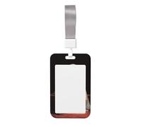 Woshuwo Adorable funda protectora de plástico duro para tarjetas de identificación, diseño de fantasma comiendo pizza, para enfermeras y oficina