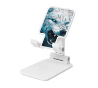 Woshuwo Angry Wolf - Soporte plegable para teléfono celular, ángulo ajustable, altura de escritorio, portátil, compatible con todos los teléfonos inteligentes, estilo blanco