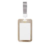 Woshuwo Árbol de Navidad con adorno dorado vintage deslizante para tarjetas de identificación de plástico duro, protector de etiqueta de nombre para enfermeras y oficina