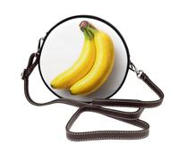 Woshuwo Banana - Bolso cruzado redondo de piel para mujer