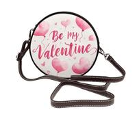 Woshuwo Be My Valentine In Pink Watercolor - Bolso cruzado redondo de piel para mujer