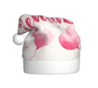 Woshuwo Be My Valentine In Pink Watercolor Santa Hat Adult Christmas Headwear Novelty Christmas Hat