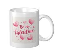 Woshuwo Be My Valentine - Taza de cerámica de acuarela rosa, elegante taza de café, taza de agua para el hogar y la oficina, 325 ml