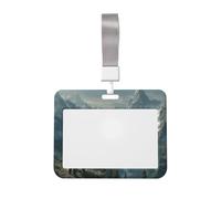 Woshuwo Bear Mountains and ICY Rivers - Soporte para tarjetas de identificación deslizante, plástico duro, protector de etiqueta de nombre para enfermeras y oficina