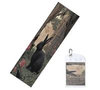 Woshuwo Black Rabbit In The Rose - Toallas de enfriamiento para cuello y cara, 40 x 12 pulgadas, trapos suaves y transpirables, para deportes, yoga, golf, gimnasio