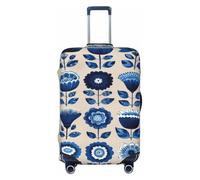 Woshuwo Blue Flowers - Fundas elásticas vintage para equipaje de viaje, a prueba de polvo, resistente a los arañazos, protector de maleta de 22 a 24 pulgadas