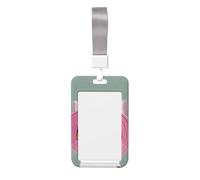 Woshuwo Bonito diseño de gato en un sombrero de sol deslizante, soporte para tarjetas de identificación de plástico duro, protector de etiqueta de nombre para enfermeras y oficina