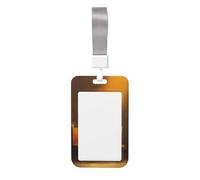 Woshuwo Bonito fantasma blanco con un halo brillante deslizante para tarjetas de identificación de plástico duro, protector de etiqueta de nombre para enfermeras y oficina