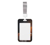 Woshuwo Bonito fantasma en un sillón con gato negro deslizante, funda de plástico duro para tarjetas de trabajo, protector de etiqueta de nombre para enfermeras y oficina