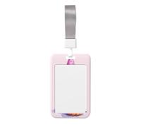 Woshuwo Bonito fantasma que lleva un sombrero de bruja rosa deslizante, soporte para tarjetas de identificación de plástico duro, protector de etiqueta de nombre para enfermeras y oficina