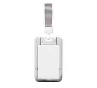 Woshuwo Bonito fantasma sentado en un columpio de madera vieja deslizante, soporte para tarjetas de identificación de plástico duro, protector de etiqueta de nombre para enfermeras y oficina