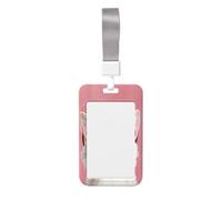 Woshuwo Bonito gato en un sombrero de sol de dibujos animados deslizante para tarjetas de identificación de plástico duro, protector de etiqueta de nombre para enfermeras y oficina