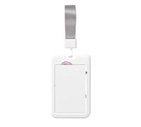 Woshuwo Bonito sombrero de bruja rosa fantasma sosteniendo un palo deslizante, soporte de plástico duro para tarjetas de trabajo, protector de etiqueta de nombre para enfermeras y oficina