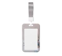 Woshuwo Bonito soporte para tarjetas de identificación de invierno con diseño de patinaje sobre hielo, de plástico duro, protector de etiqueta de nombre para enfermeras y oficina