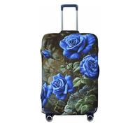 Woshuwo Bouquet of Blue Roses - Fundas elásticas para equipaje de viaje, a prueba de polvo, resistente a los arañazos, protector de maleta de 22 a 24 pulgadas