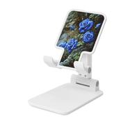 Woshuwo Bouquet Of Blue Roses - Soporte plegable para teléfono celular, ángulo ajustable, altura de escritorio, portátil, compatible con todos los teléfonos inteligentes, estilo blanco