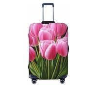 Woshuwo Bouquet of Fresh Pink Tulips - Fundas elásticas para equipaje de viaje, a prueba de polvo, resistente a los arañazos, protector de maleta de 22 a 24 pulgadas